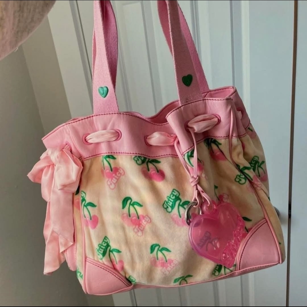 Pink and Cream Cherry Tote Bag